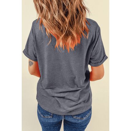 Gray FOREVER CHASING SUNSETS Graphic Summer T Shirt