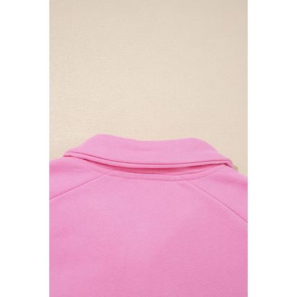 Bonbon Embroidered Flower Patchwork Snap Buttons Pullover Sweatshirt