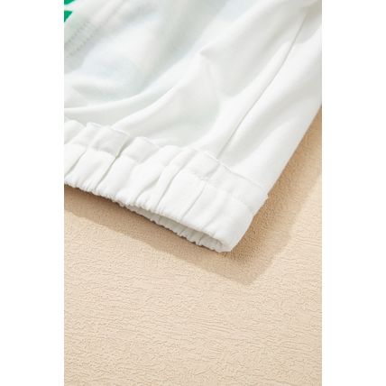 Green Stripe Colorblock Collared V Neck Cropped Knit Pullover