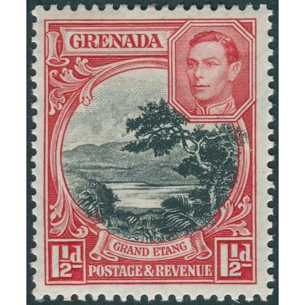 Grenada 1938 1½d. black & scarlet Perf 12½x13½ SG155a unused