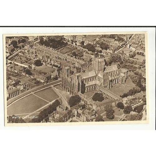 Somerset WELLS Cathedral Aerial Postcard by Wyndham
