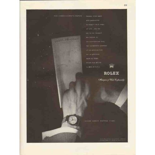 rolex watch company 1947 connoisseurs precision watches vintage ad