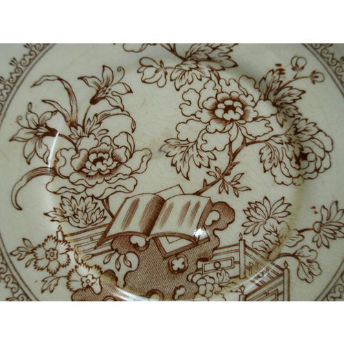Pretty Vintage Mason's Brown & Cream Ironstone Saucer