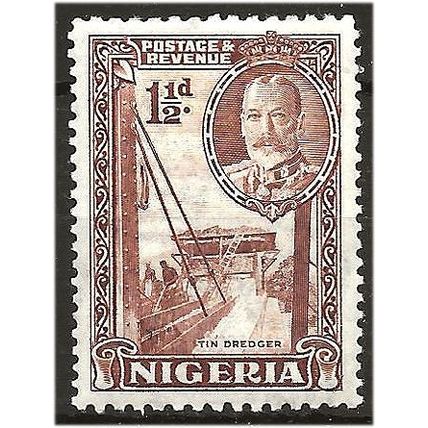 Nigeria 1936 SG36 1 1/2d Brown Mounted Mint . .. .