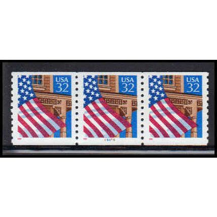 2913v 32c U.S. Flag Over Porch Very Fine MNH LGG PNC 66646/3 PA3495