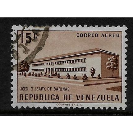 VENEZUELA 1956 PUBLIC WORKS 15c BROWN OILEARY COLLEGE BARINAS SG1406 FINE USED
