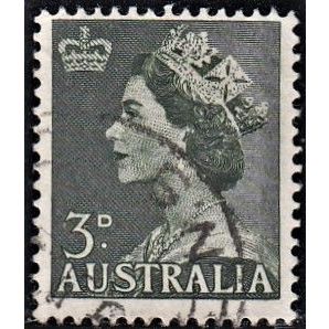 AUSTRALIA, 1953 3d QEII, SG 262 (Scott #257), used