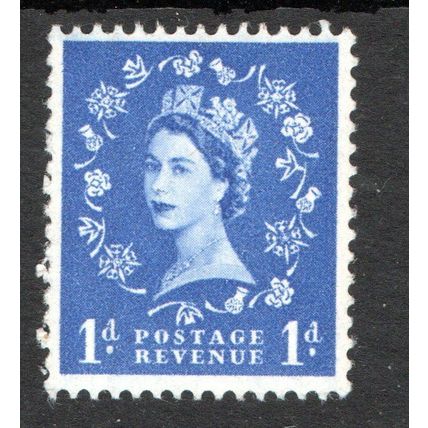 Sg588b 1d Ultramarine 3 graphite lines P.O. FRESH Mint never hinged (SC)