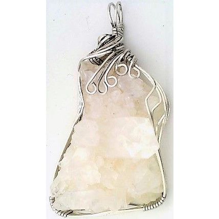 Quartz Crystal Stainless Steel Wire Wrap Gemstone Pendant 6