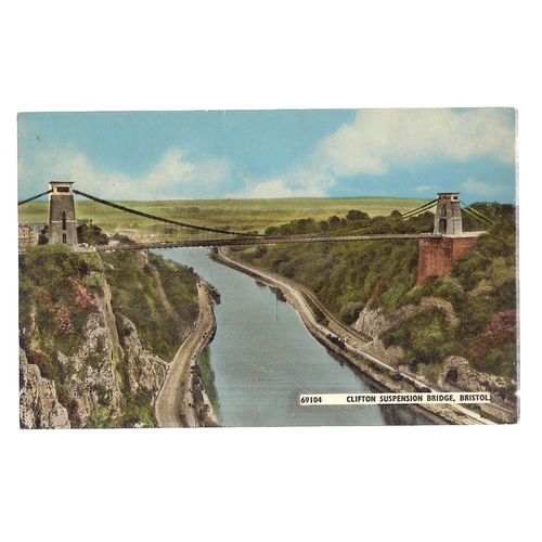 CLIFTON SUSPENSION BRIDGE, BRISTOL. unused vintage postcard c.1960's =