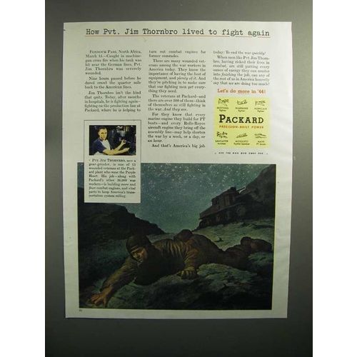 1944 WWII Packard Ad - Pvt. Jim Thornbro Lived to Fight Again