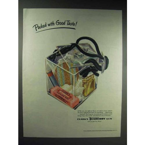 1945 Clark's Teaberry Gum Ad - Packed With Good Taste