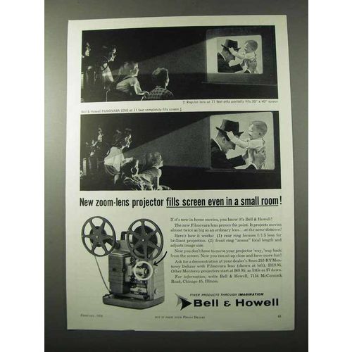 1958 Bell & Howell 253-RY Monterey Deluxe Projector Ad