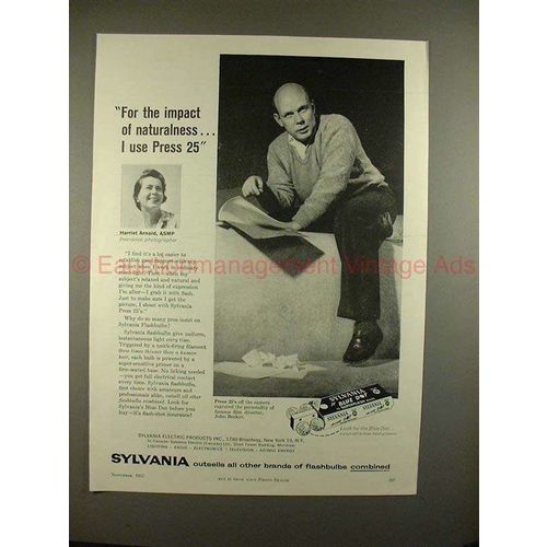 1957 Sylvania Flash Bulbs Ad, w/ Director John Becker!!