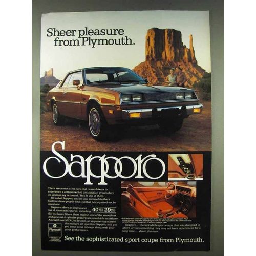 1978 Plymouth Sapporo Ad - Sheer Pleasure