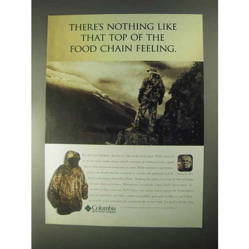 1998 Columbia Silent Rain Parka Ad - Top of Food Chain