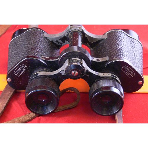 Vintage French Lemoine Paris Orienta 6 x 26 Binoculars with Leather case