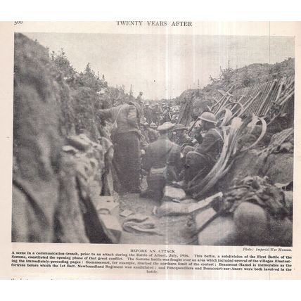 COMMUNICATION TRENCH, BATTLE OF ALBERT, 1916 WW1 photograph from magazine.