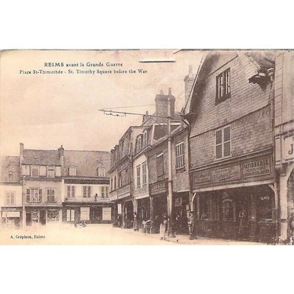 Reims avant la Grande Guerre Place St Timothee France Postcard unused damage