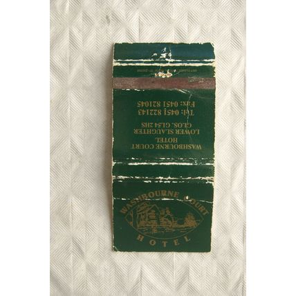 Matchbook cover Washbourne Court Hotel, Lower Slaughter, Glos.