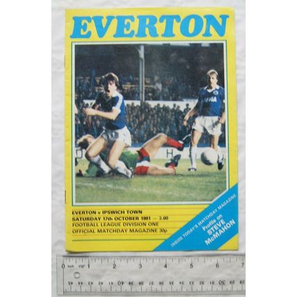 1981 programme Everton v. Ipswich Town