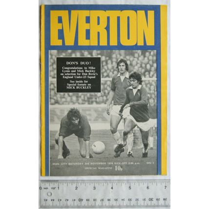 1974 programme Everton v. Manchester City