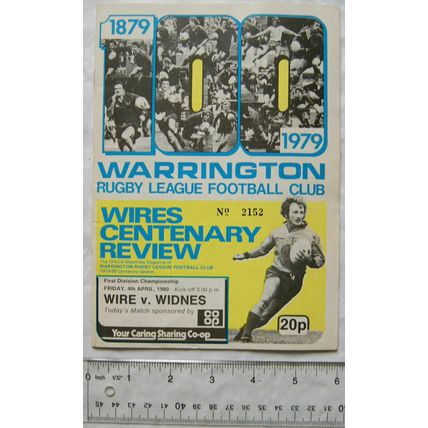 1980 programme Warrington v. Widnes