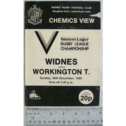 1980 programme Widnes v. Workington Town