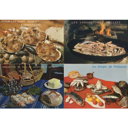 French Fish Restaurant Poissons 4x Postcard s