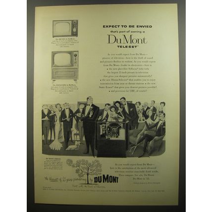 1952 Du Mont Television Ad - The Devon, The Wickford - Expect to be envied