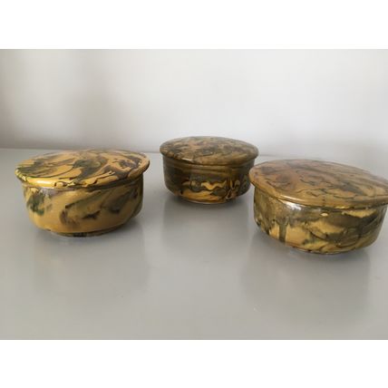 3 X CERAMIC JARS / POTS