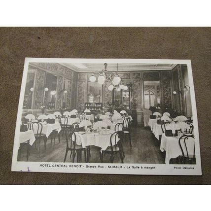 Early Postcard - Hotel Central Benoit Grand Rue, St Malo - France