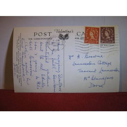 WEIR & CHURCH, STRATFORD UPON AVON by E W Trick WARWICKSHIRE used postcard =