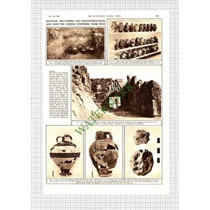Mycenae Excavations Alan Wace Charles Hobbis - 1950 Article