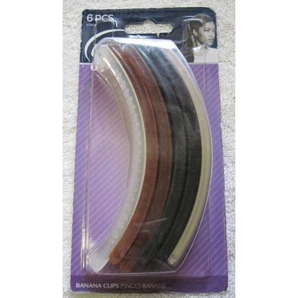 Goody 4.5" 5" Plastic Shelli Banana Clips Hair Updo Frosted Black Brown Tortoise