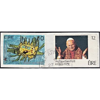 Ireland, 1979 SG 446 & 449 (Scott #453 & 456), used on piece