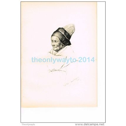 BOUGUENAIS (LOIRE-INFERIEURE) PRINT No 75 FM ANTHOLOGIE DE COIFFES... BRETON, c1