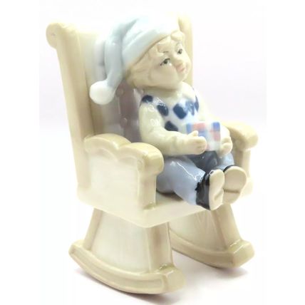 Little Boy in a Rocking Chair Figurine 10 CM - Christmas Gift Holiday Ornament
