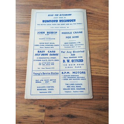 1961/62 Romford vs Guildford City - Southern League ** FREE P&P **