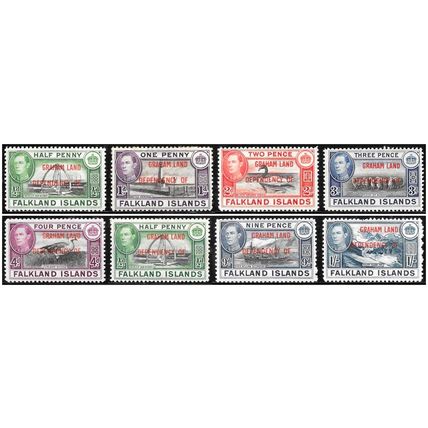 1944 Falkland Islands Postage Stamps Overprinted "GRAHAM LAND" Mounted Mint C4