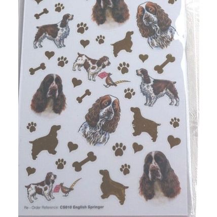 ENGLISH SPRINGER SPANIEL -CRAFT STICKERS - SCRAP BOOKING CARD CRAFT