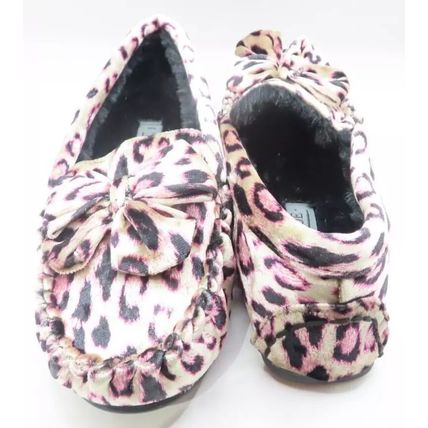 Ladies Slippers Pink & Black Animal Print Gift Footwear UK Sizes 5