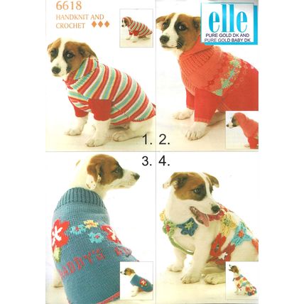 Dog Lovers Ultimate Gift Elle Handknit & Crochet Dog Jackets 4 Design's