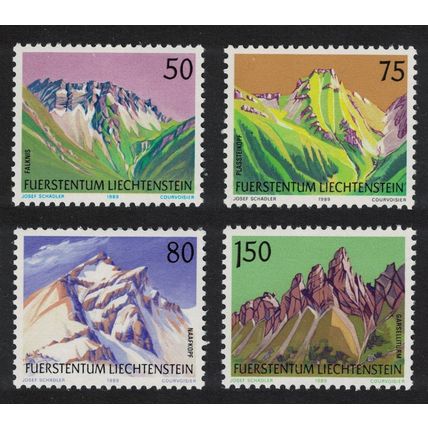 Liechtenstein Mountains Watercolours by Josef Schadler 4v 1989 MNH SG#970-977