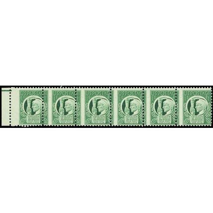 908, MNH 1¢ Misperfed Strip of 6 Stamps - EFO ERROR Freak - Stuart Katz