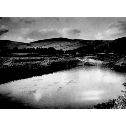 River Tweed Near Peebles, Peeblesshire, B & W Photo Book Illustration, 1937