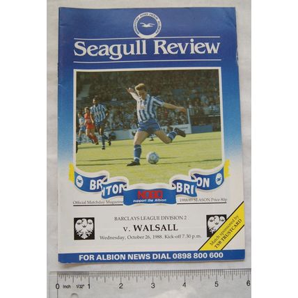 1988 programme Brighton & Hove Albion v. Walsall, 26/10