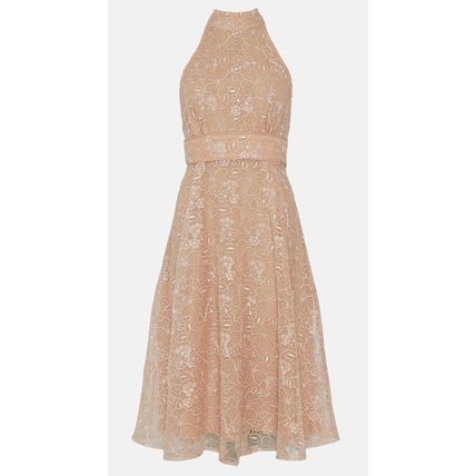COAST Halter Neck Organza Jacquard Midi Dress BNWT