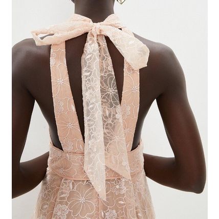 COAST Halter Neck Organza Jacquard Midi Dress BNWT