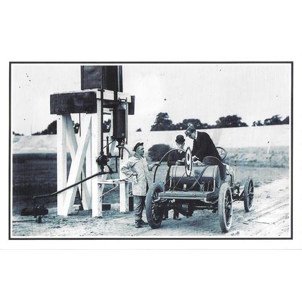 Postcard Racing Car Brooklands Surrey 1907 Rapid Petrol Filler - Nostalgia